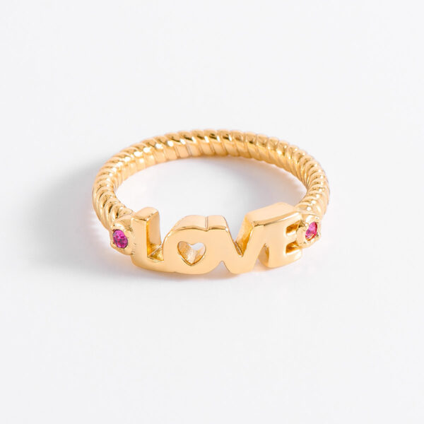 Anillo Baño Oro 18k LOVE